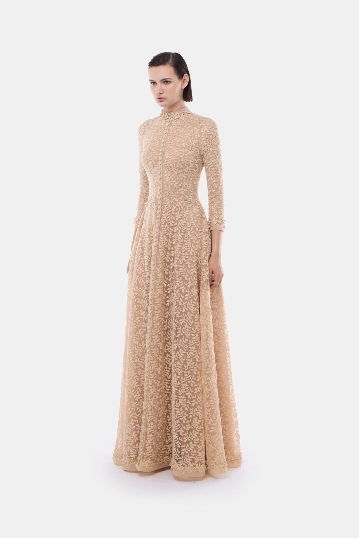 Gold Leaf Botton Front Dress - Montsand