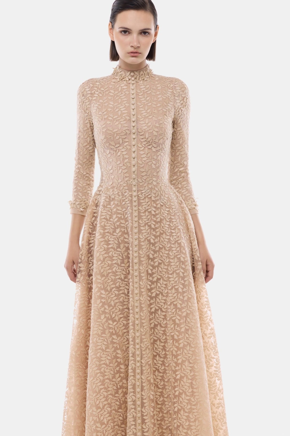 Gold Leaf Botton Front Dress - Montsand