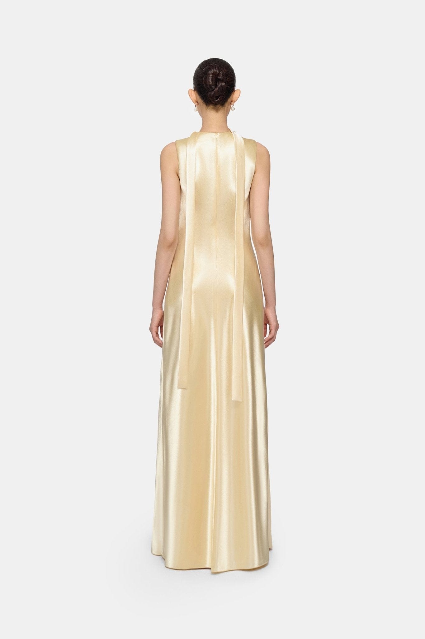 Gold Sleeveless Silk Dress - Montsand