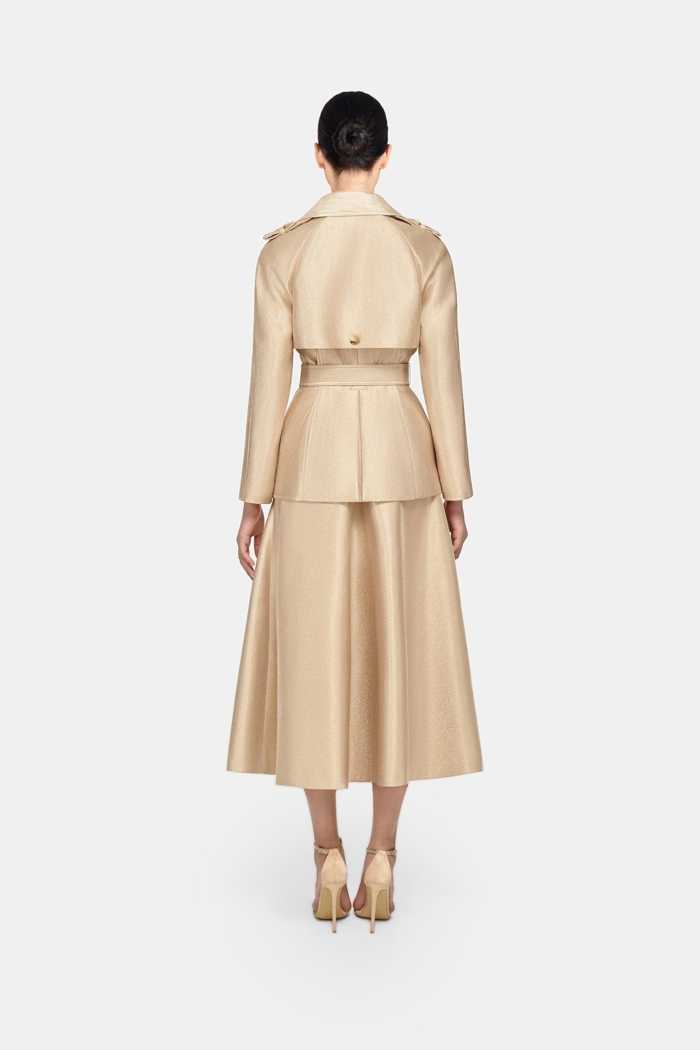 Gold Taffeta Midi Skirt - Montsand