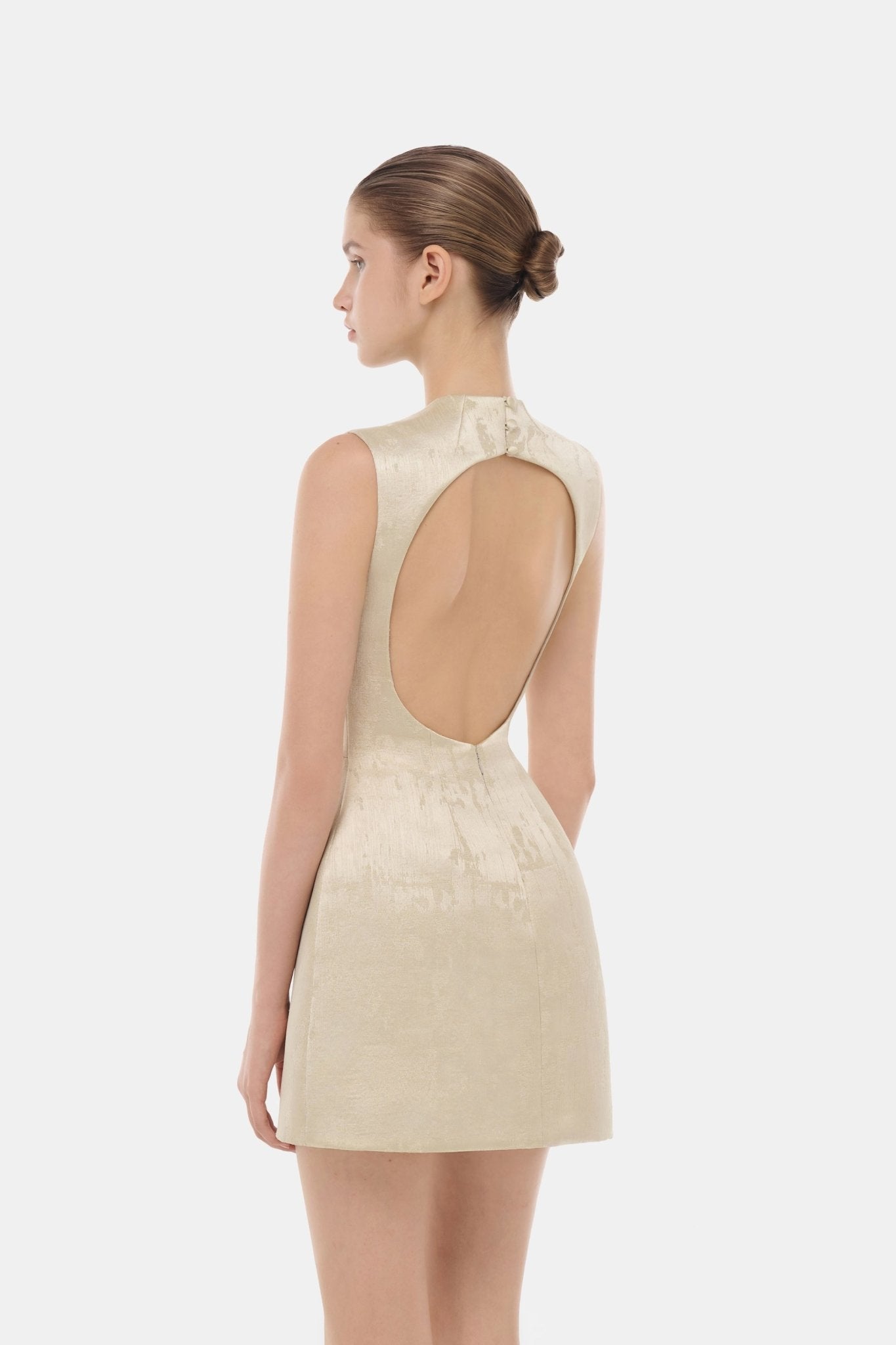 Gold Tailored Scarf Mini Dress L Gold Tailored Scarf Mini Dress L