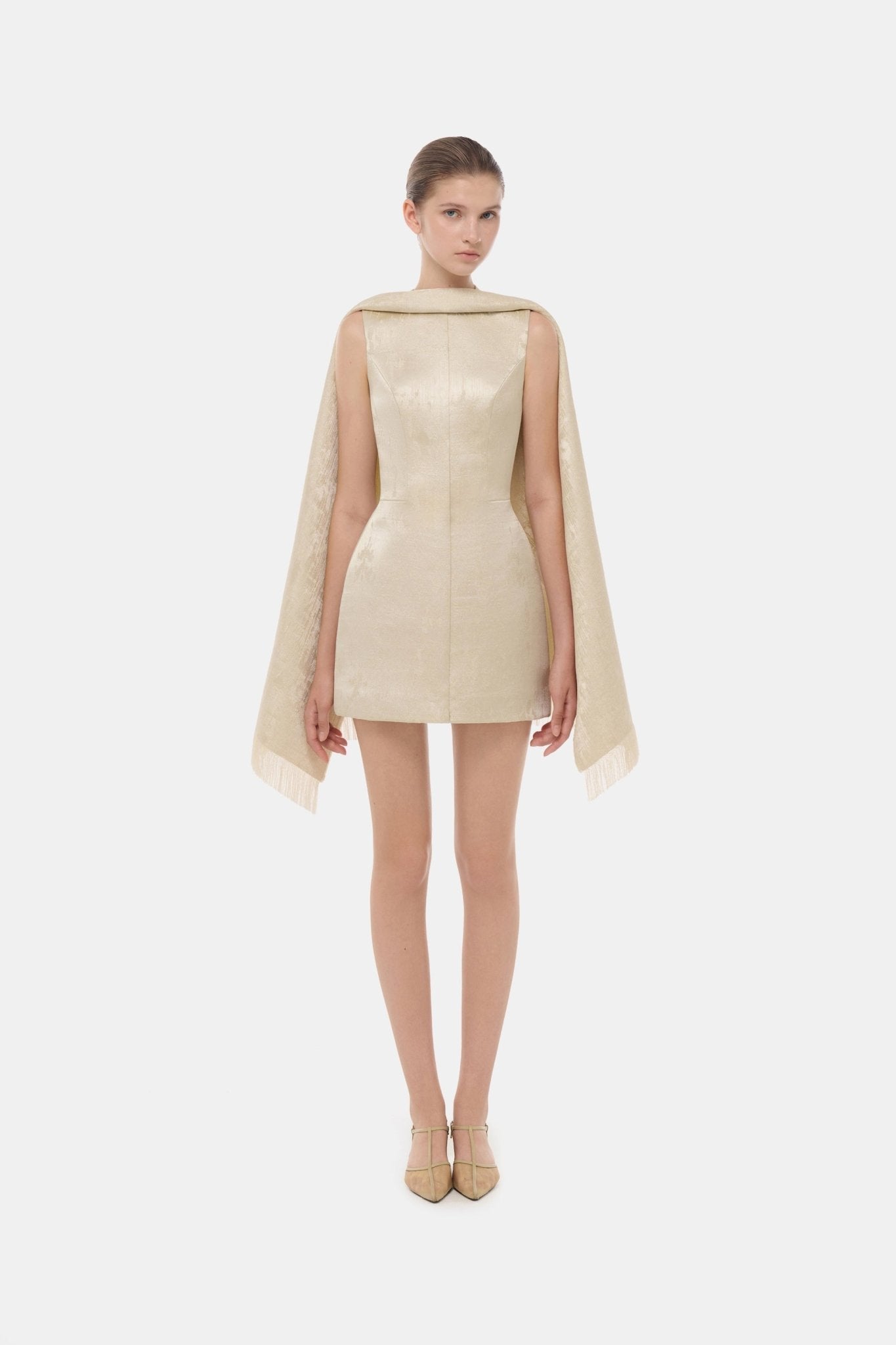 Gold Tailored Scarf Mini Dress - Montsand