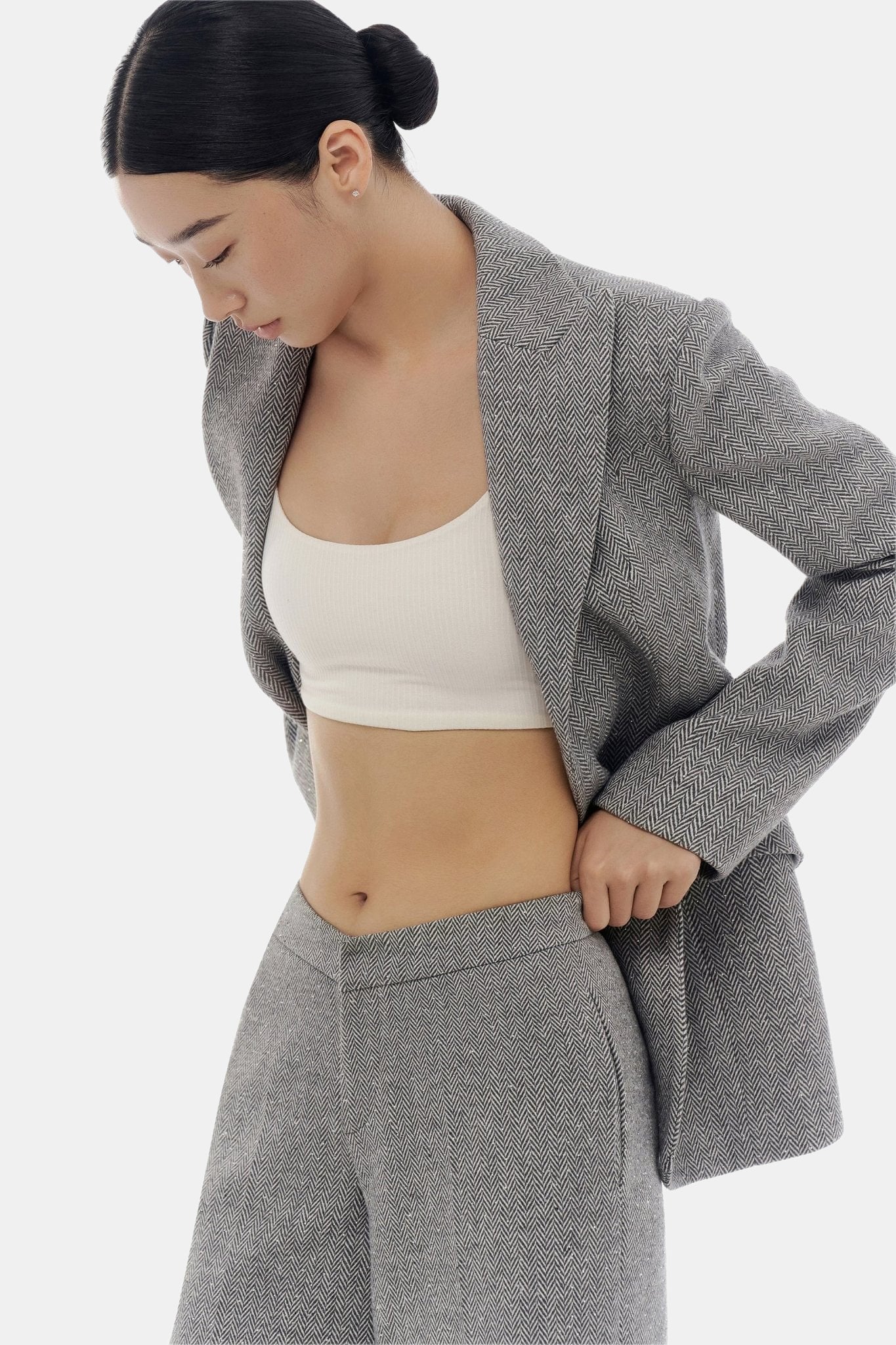 Grey Harringbon Pants - Montsand