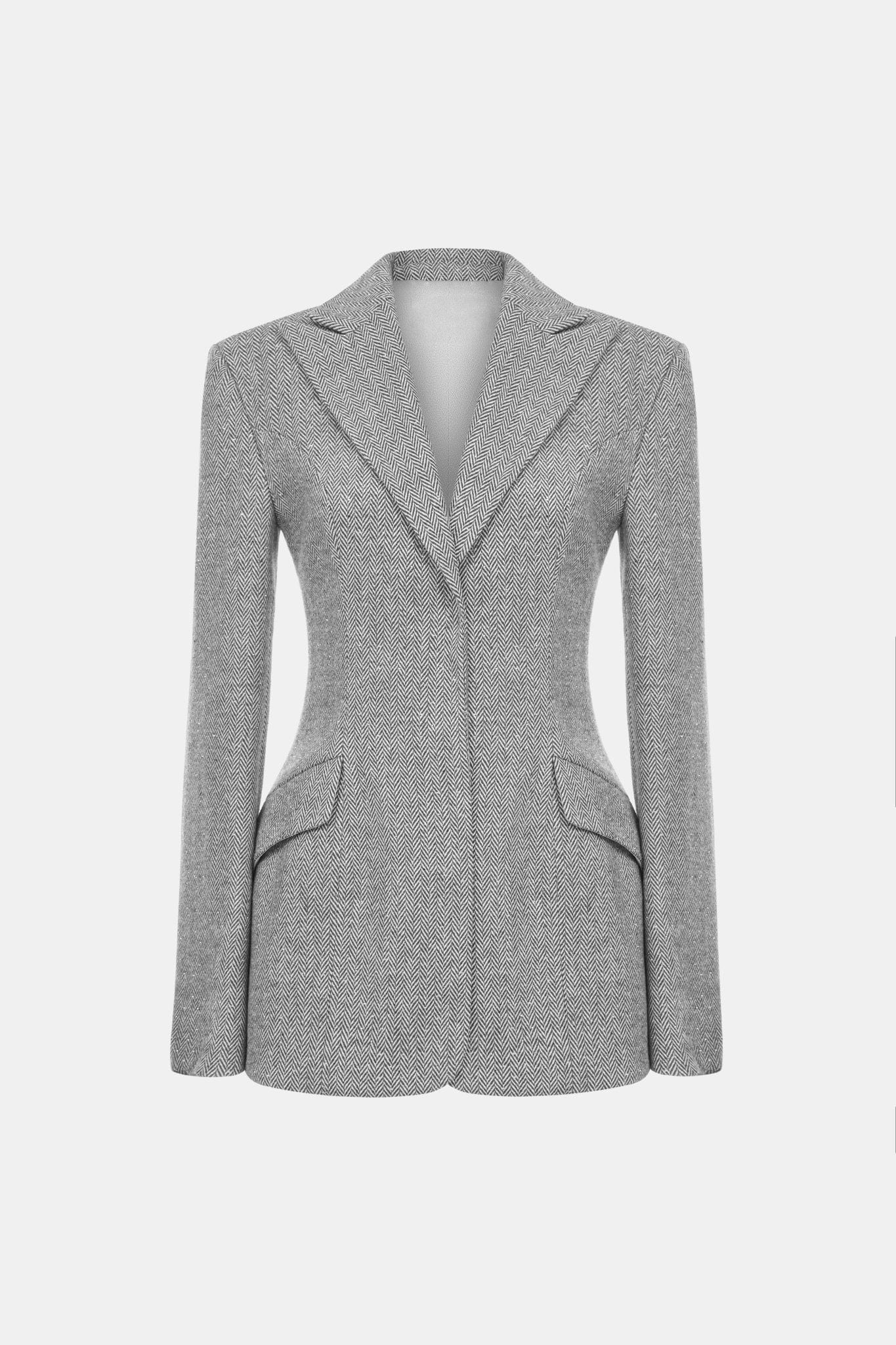 Grey Harringbone Blazer - Montsand