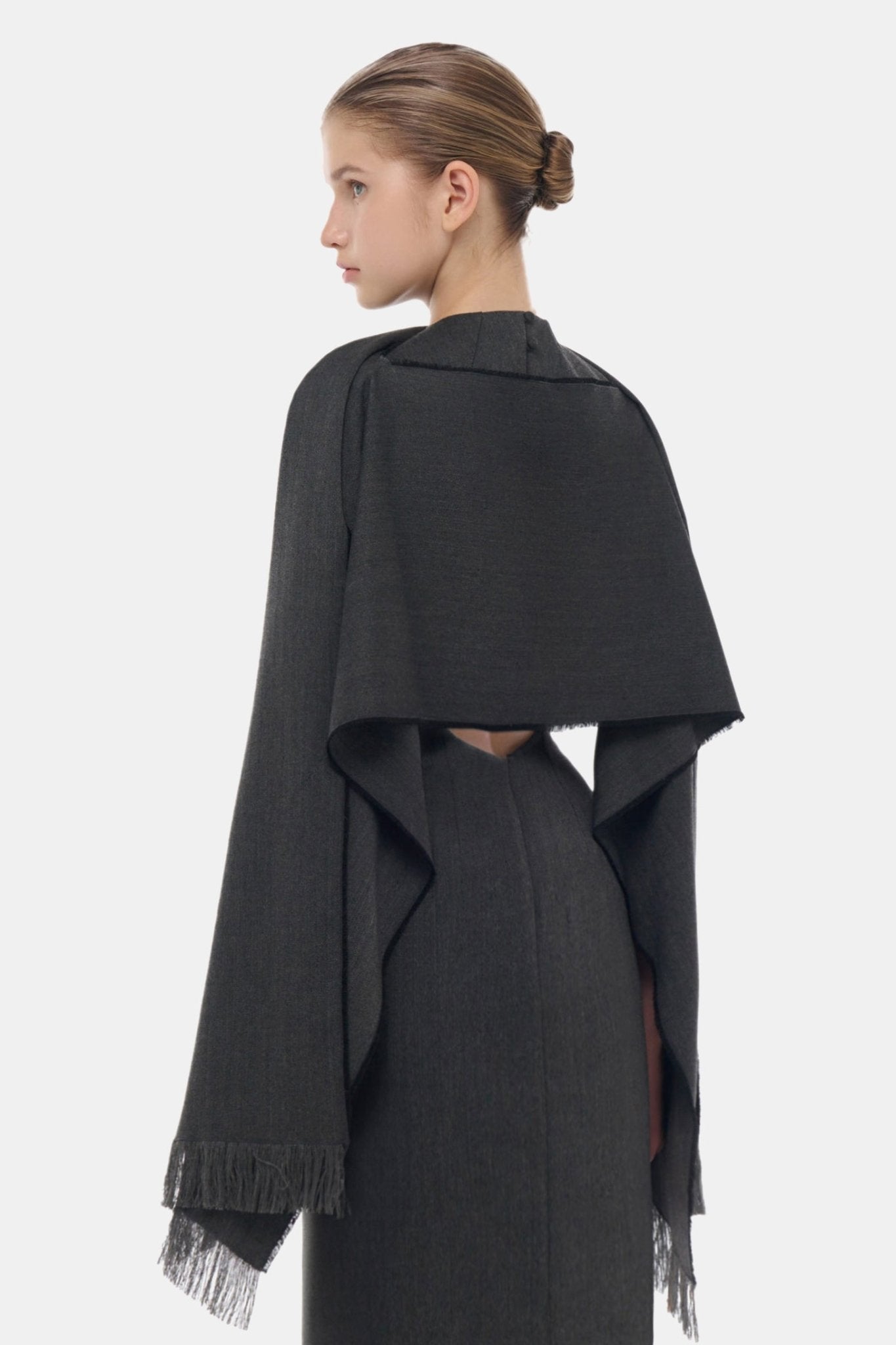 Grey Tailored Scarf Maxi Dress - Montsand