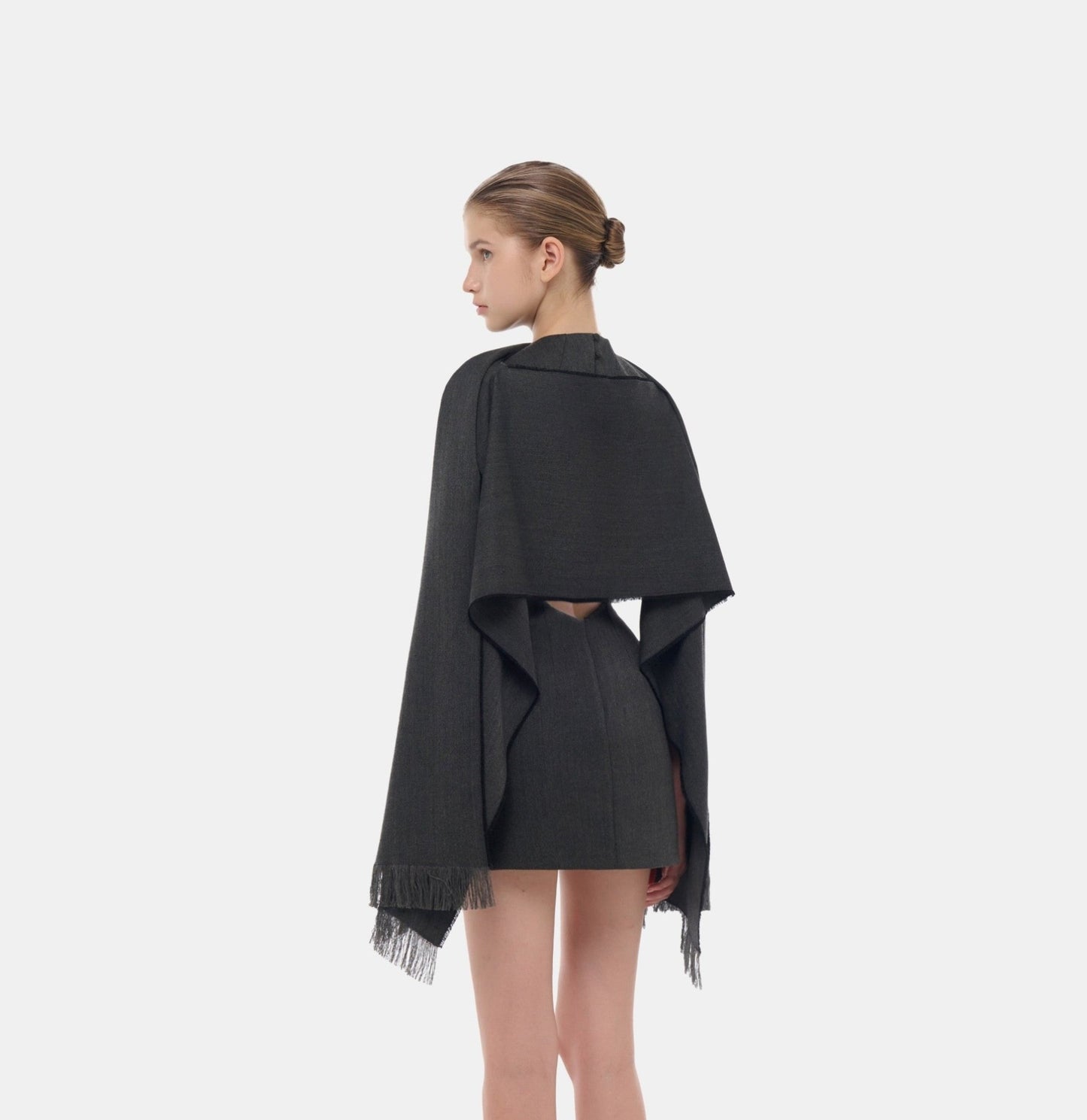 Grey Tailored Scarf Mini Dress - Montsand