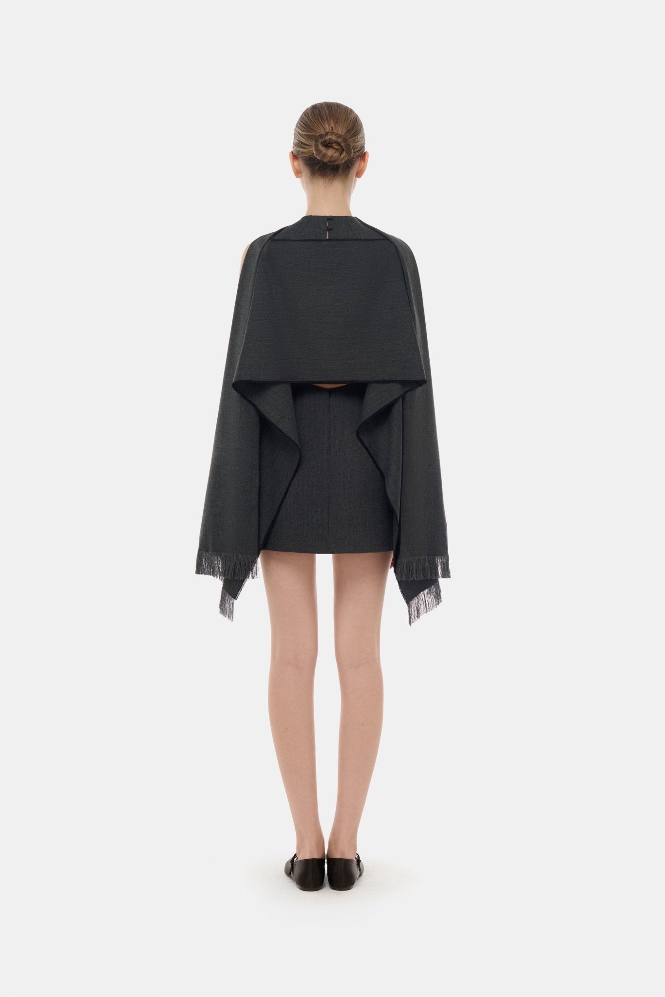 Grey Tailored Scarf Mini Dress - Montsand