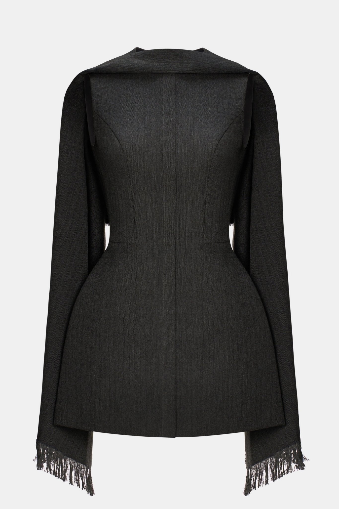 Grey Tailored Scarf Mini Dress - Montsand