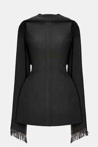 Grey Tailored Scarf Mini Dress - Montsand
