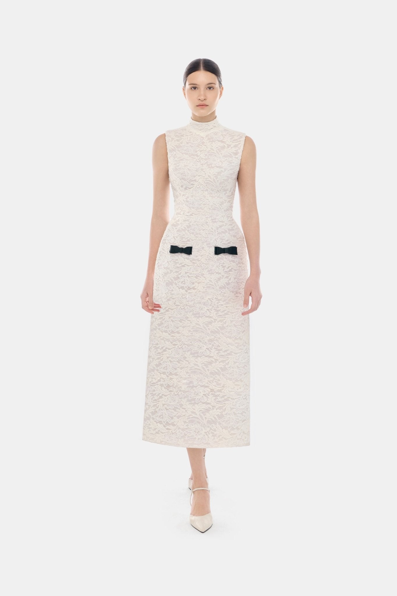 Grey Tulle Off - shoulder Midi Dress - Montsand
