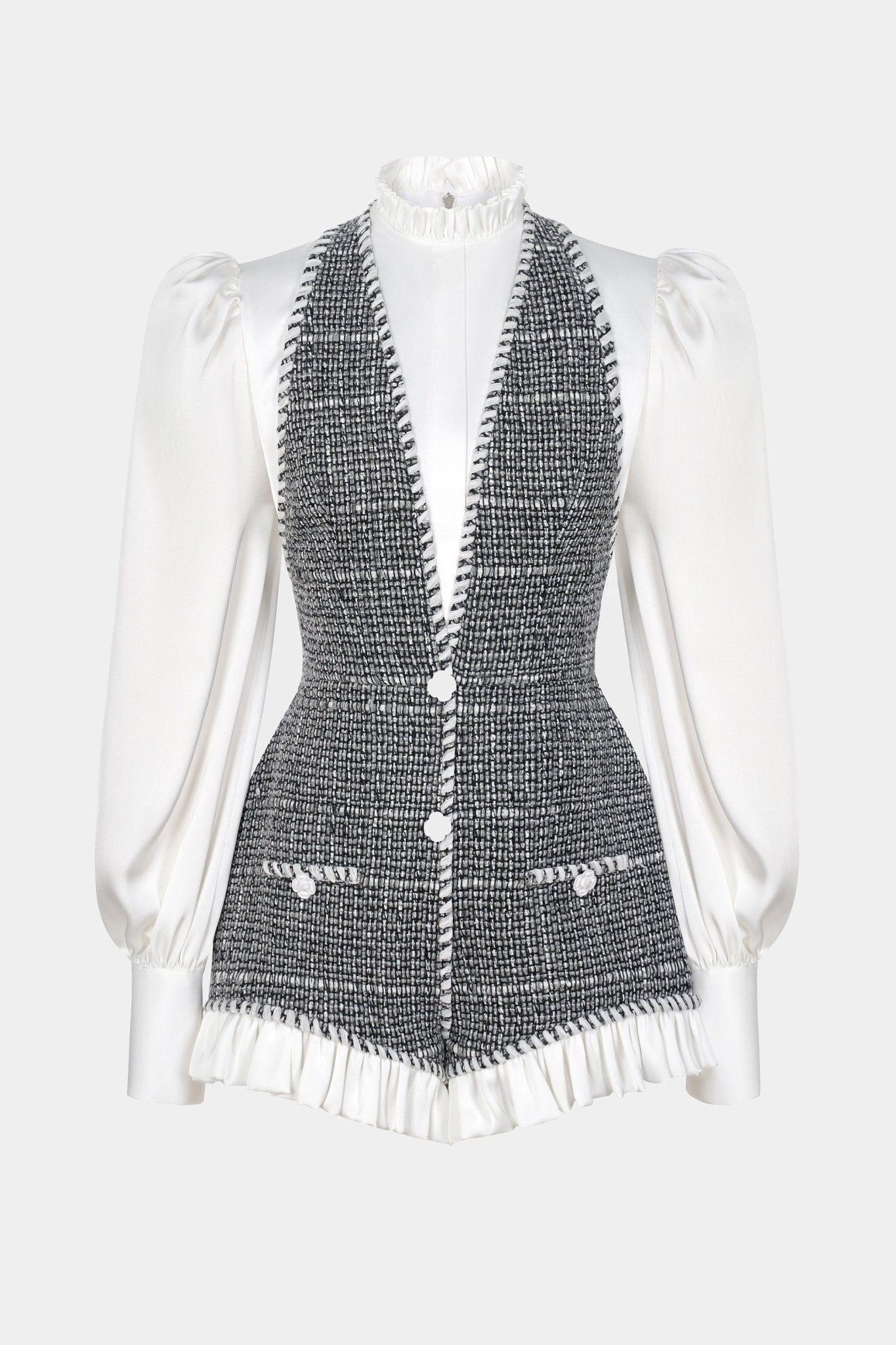 Grey Tweed Romper - Montsand