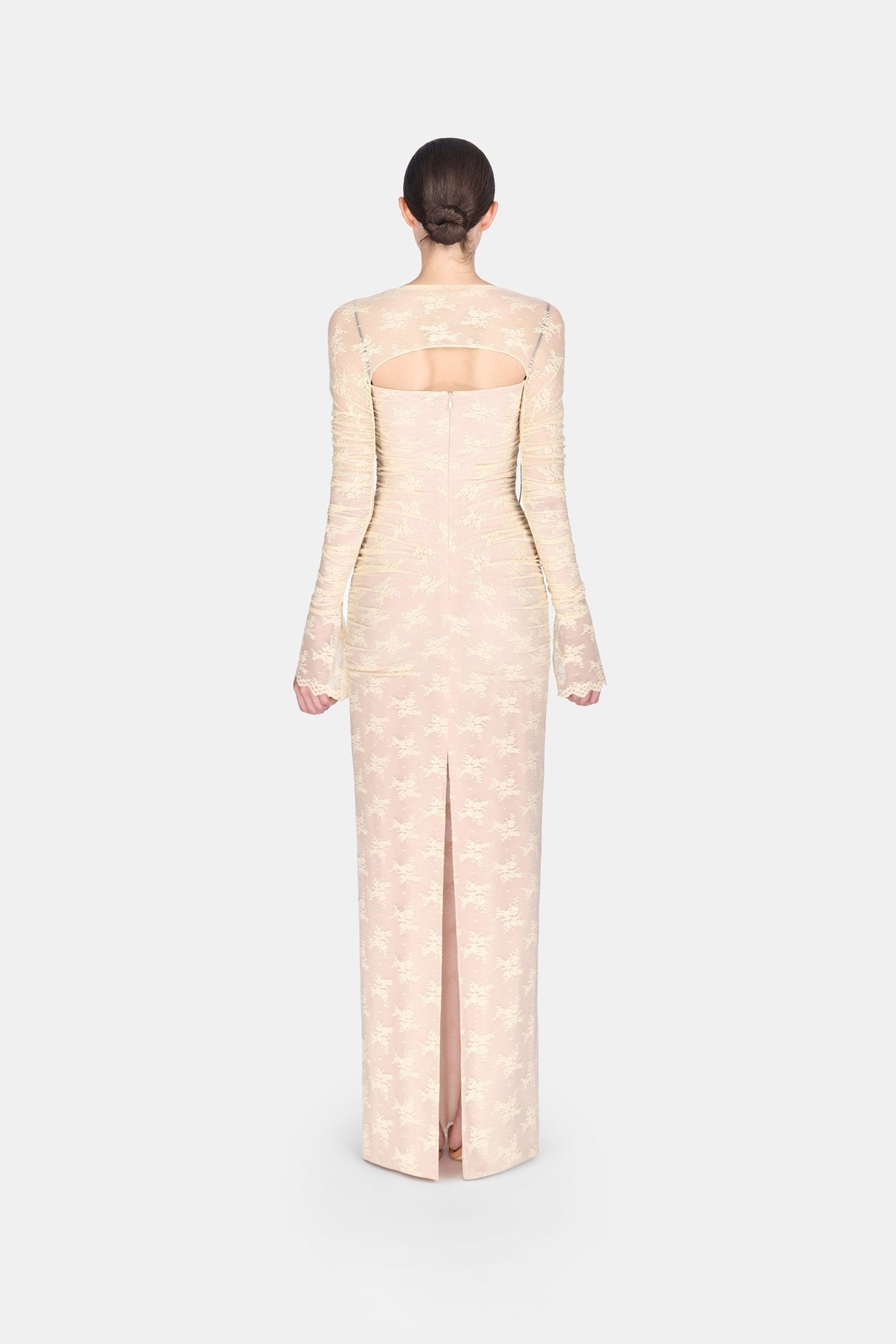 Ivory Bow Cut Out Laces Dress XXL
