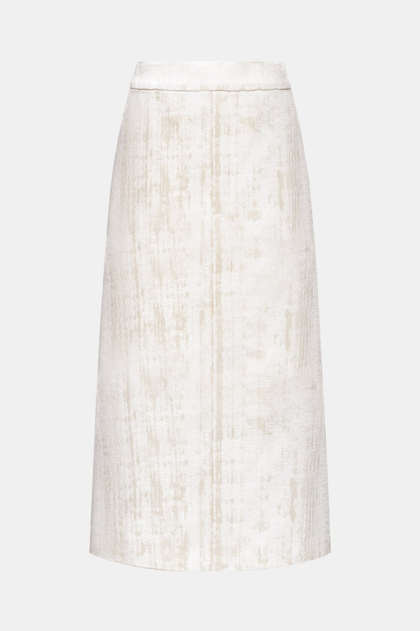 Ivory Brocade Midi Skirt - Montsand