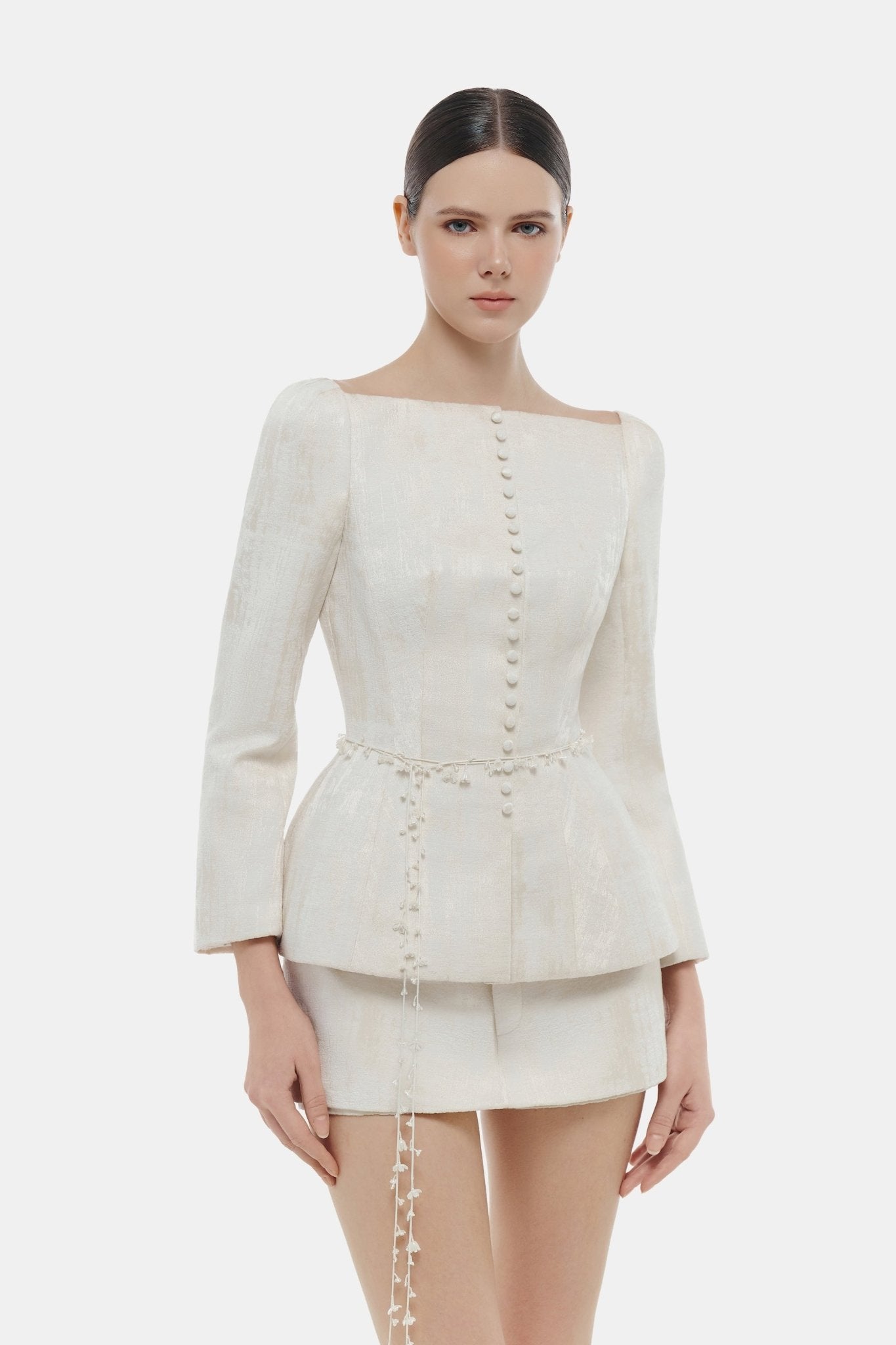 Ivory Brocade Blazer Coats & Jackets OUTERWEARMontsand