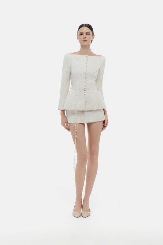 Ivory Brocade Blazer Coats & Jackets OUTERWEARMontsand