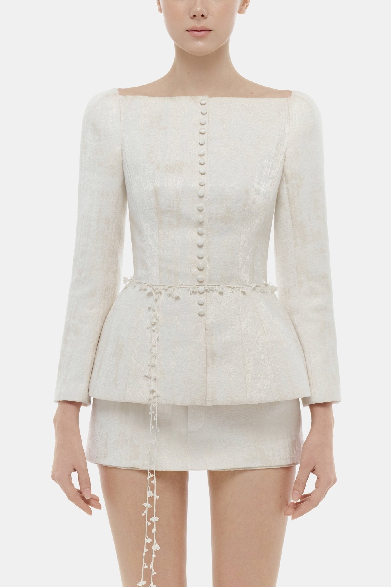 Ivory Brocade Blazer Coats & Jackets OUTERWEARMontsand