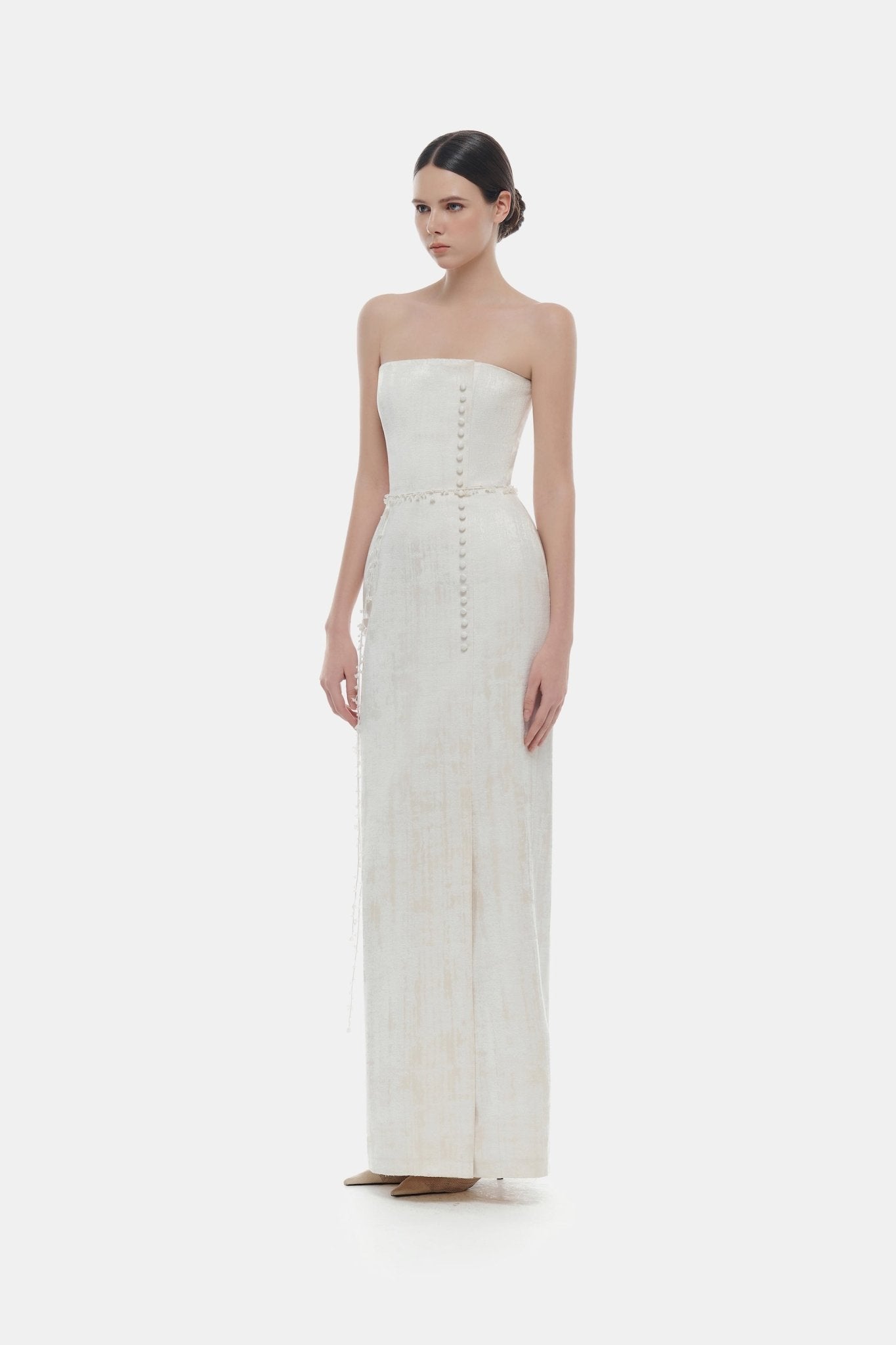 Ivory Brocade Strapless Dress Montsand Ivory Brocade Strapless Dress Montsand