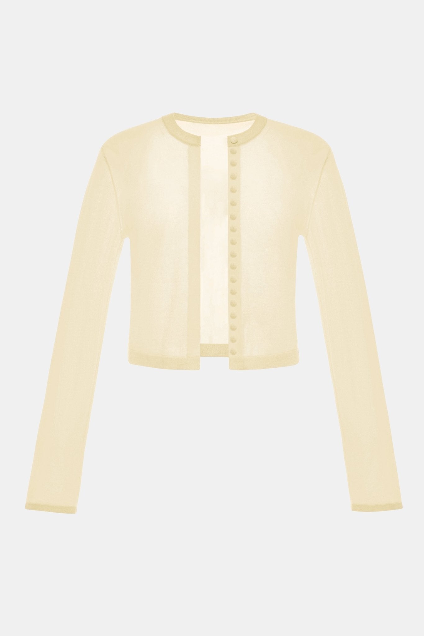 Ivory Button - Up Crop Cardigan - Montsand