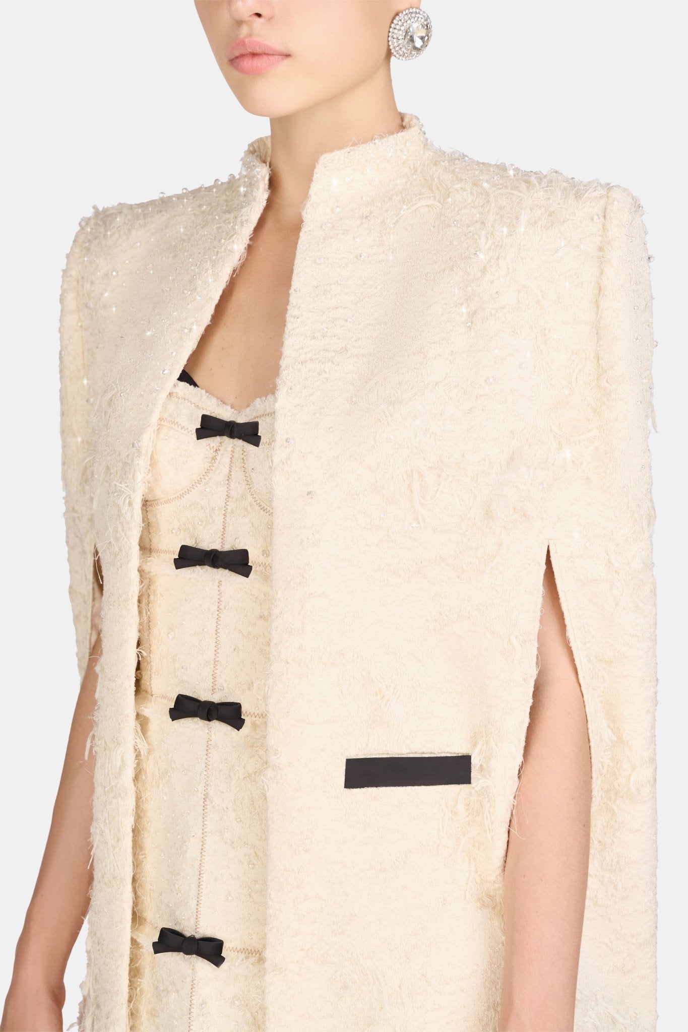 Ivory Crystal Beaded Cape - Montsand