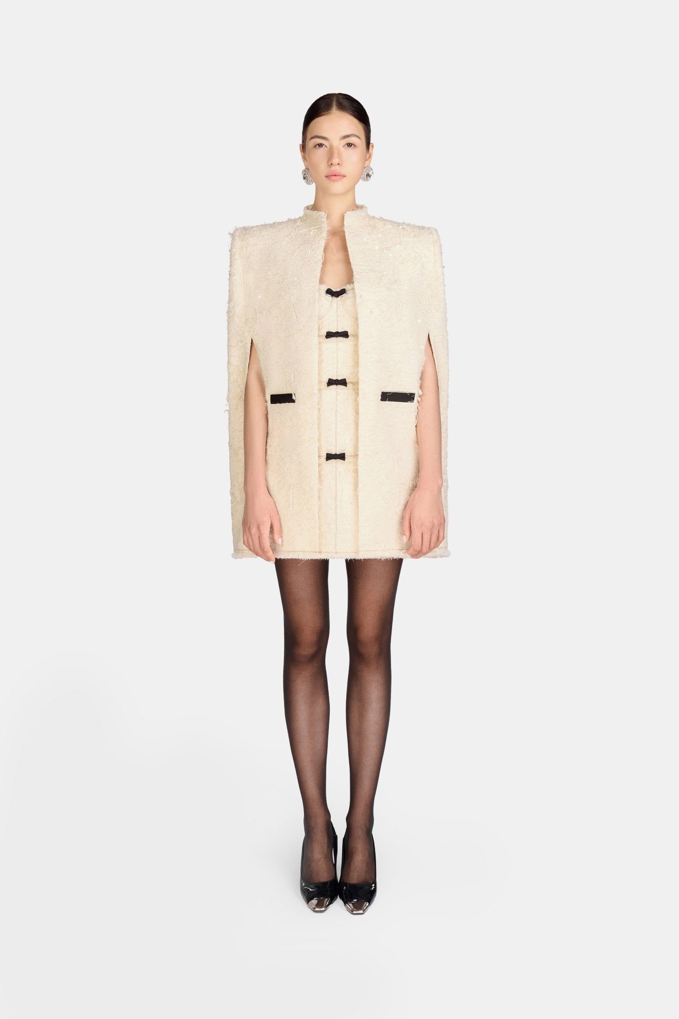 Ivory Crystal Beaded Cape - Montsand