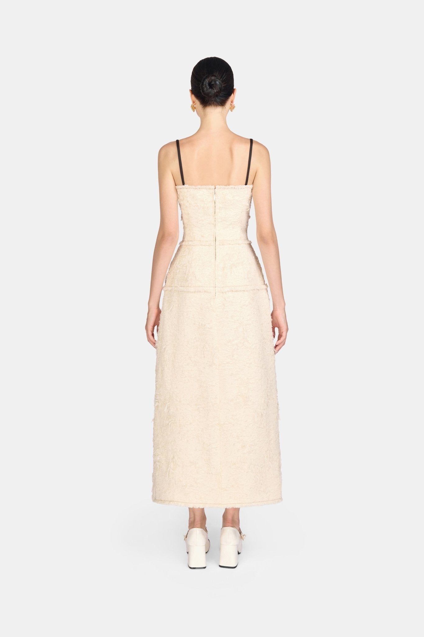 Ivory Crystal Beaded Dress - Montsand