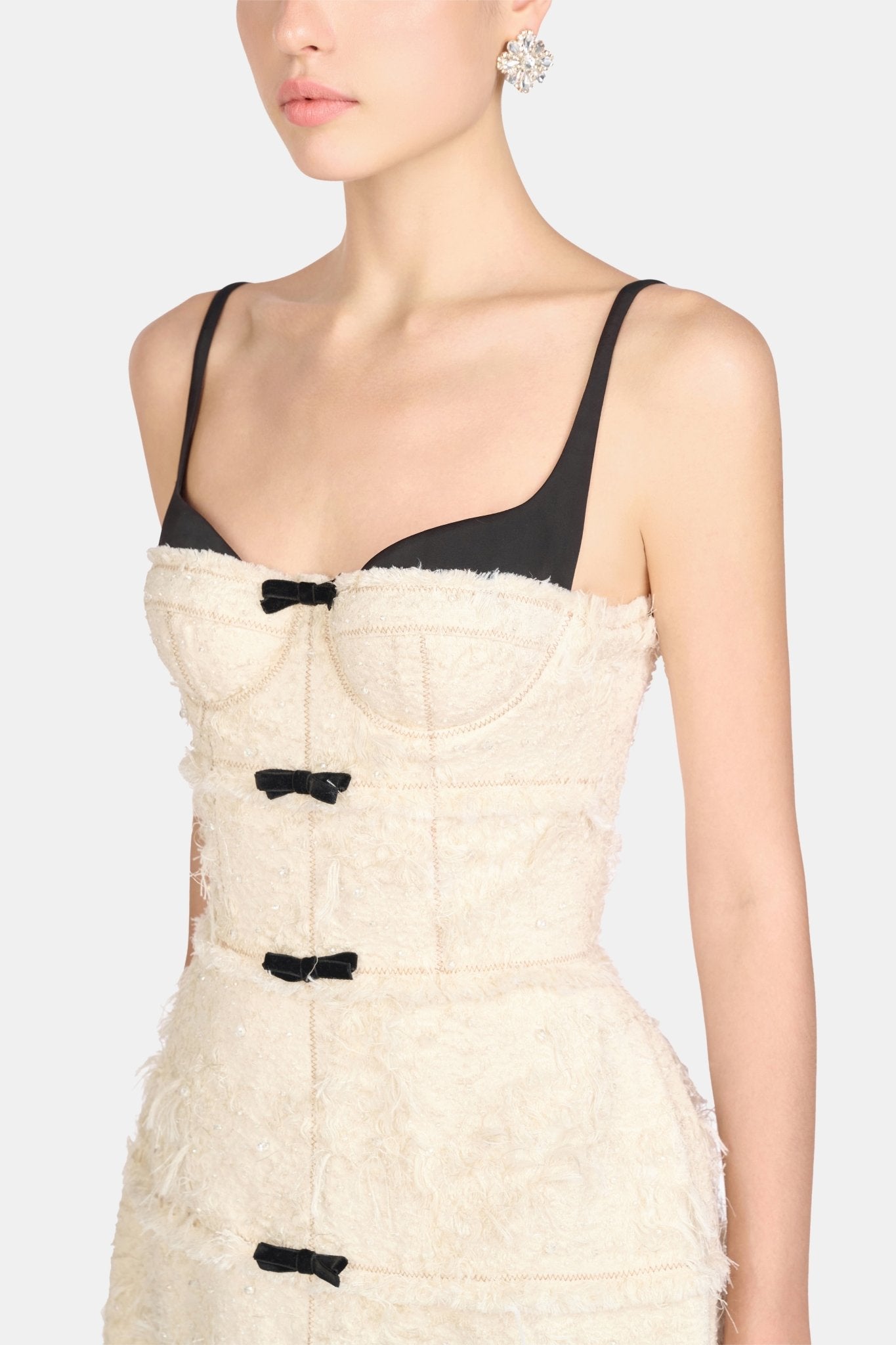 Ivory Crystal Beaded Dress - Montsand