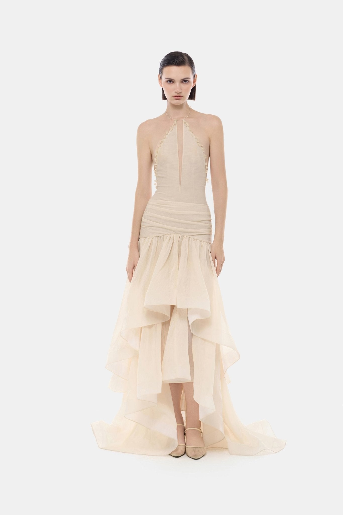 Ivory Cut - out Halter Dress - Montsand