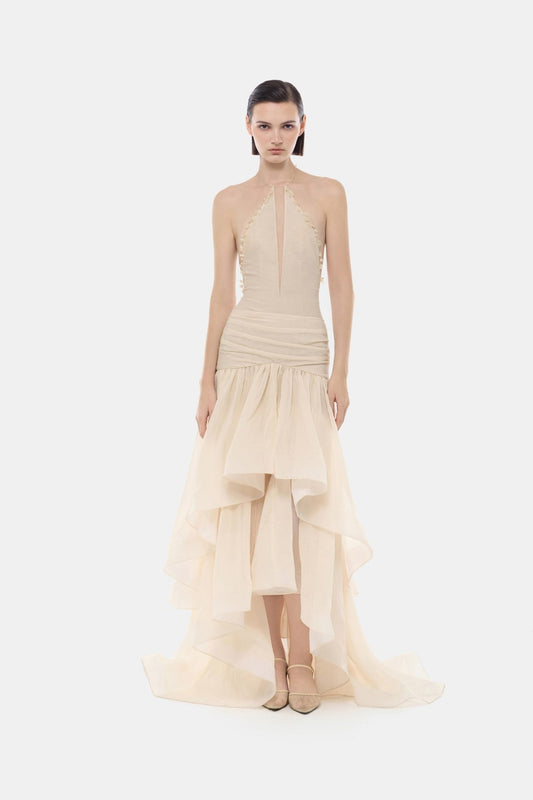 Ivory Cut - out Halter Dress - Montsand