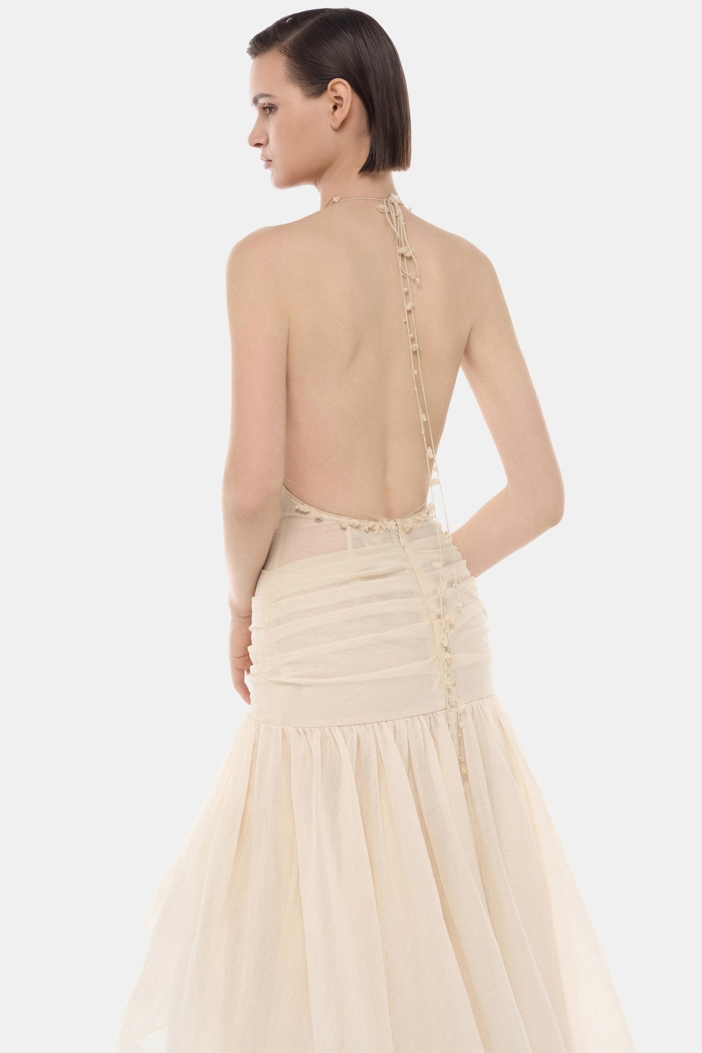 Ivory Cut - out Halter Dress - Montsand