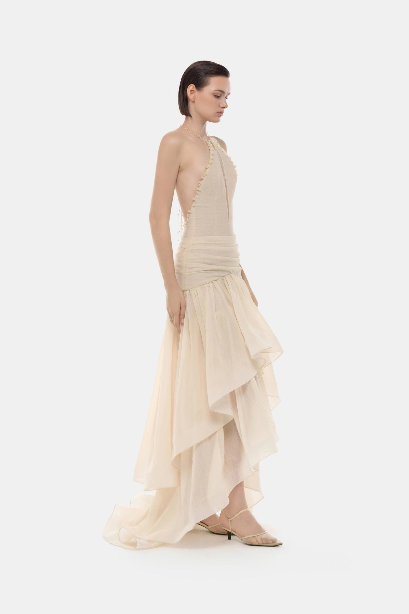 Ivory Cut - out Halter Dress - Montsand