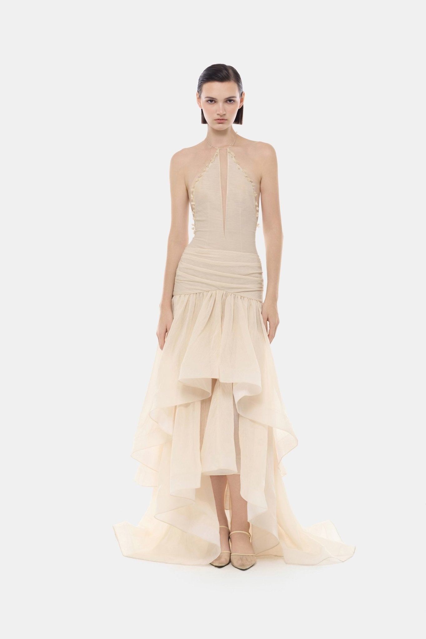 Ivory Cut - out Halter Dress - Montsand