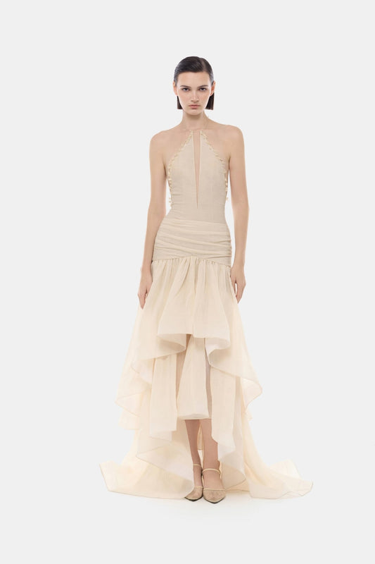 Ivory Cut - out Halter Dress - Montsand