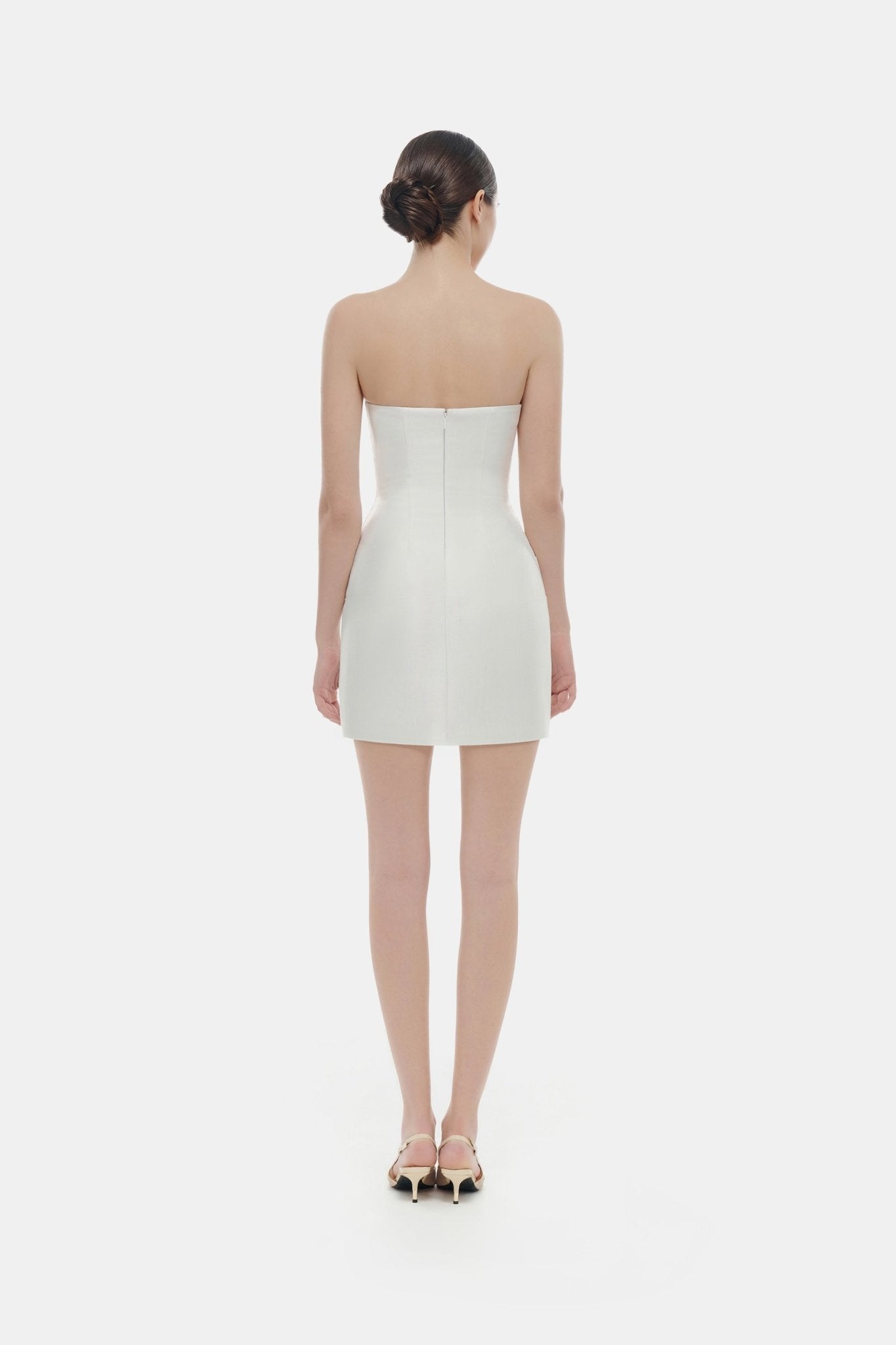 Ivory Draped Tube Mini DressDressesMontsand