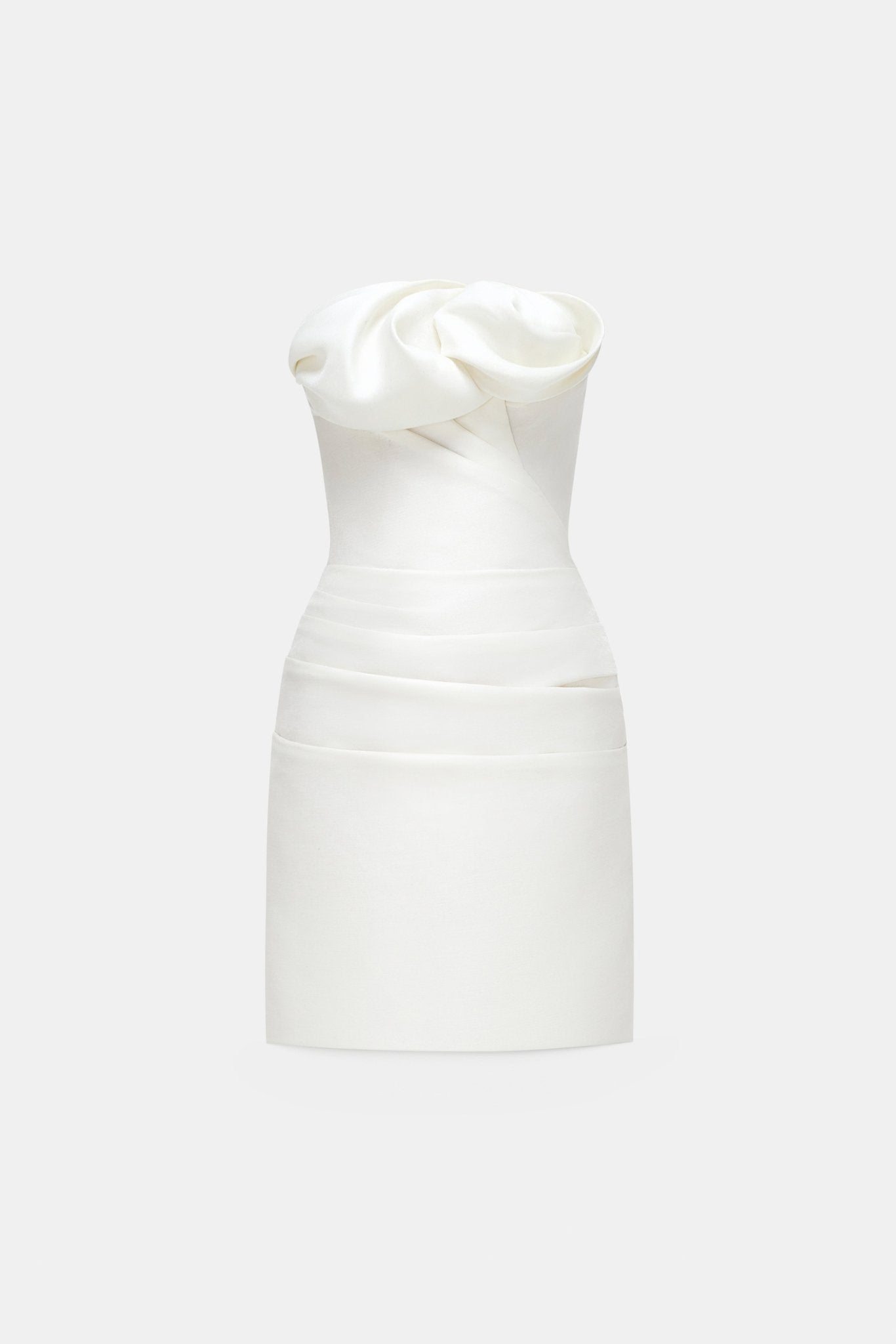 Ivory Draped Tube Mini DressDressesMontsand