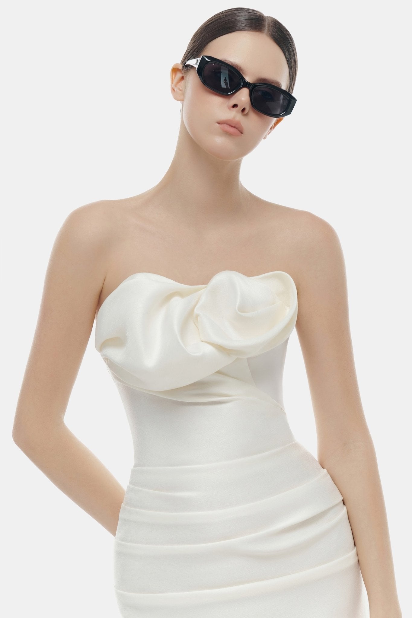 Ivory Draped Tube Mini DressDressesMontsand