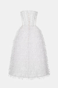 Ivory Flowers Midi Dress - Montsand