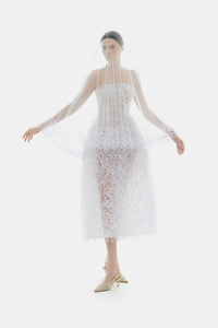 Ivory Flowers Midi Dress - Montsand