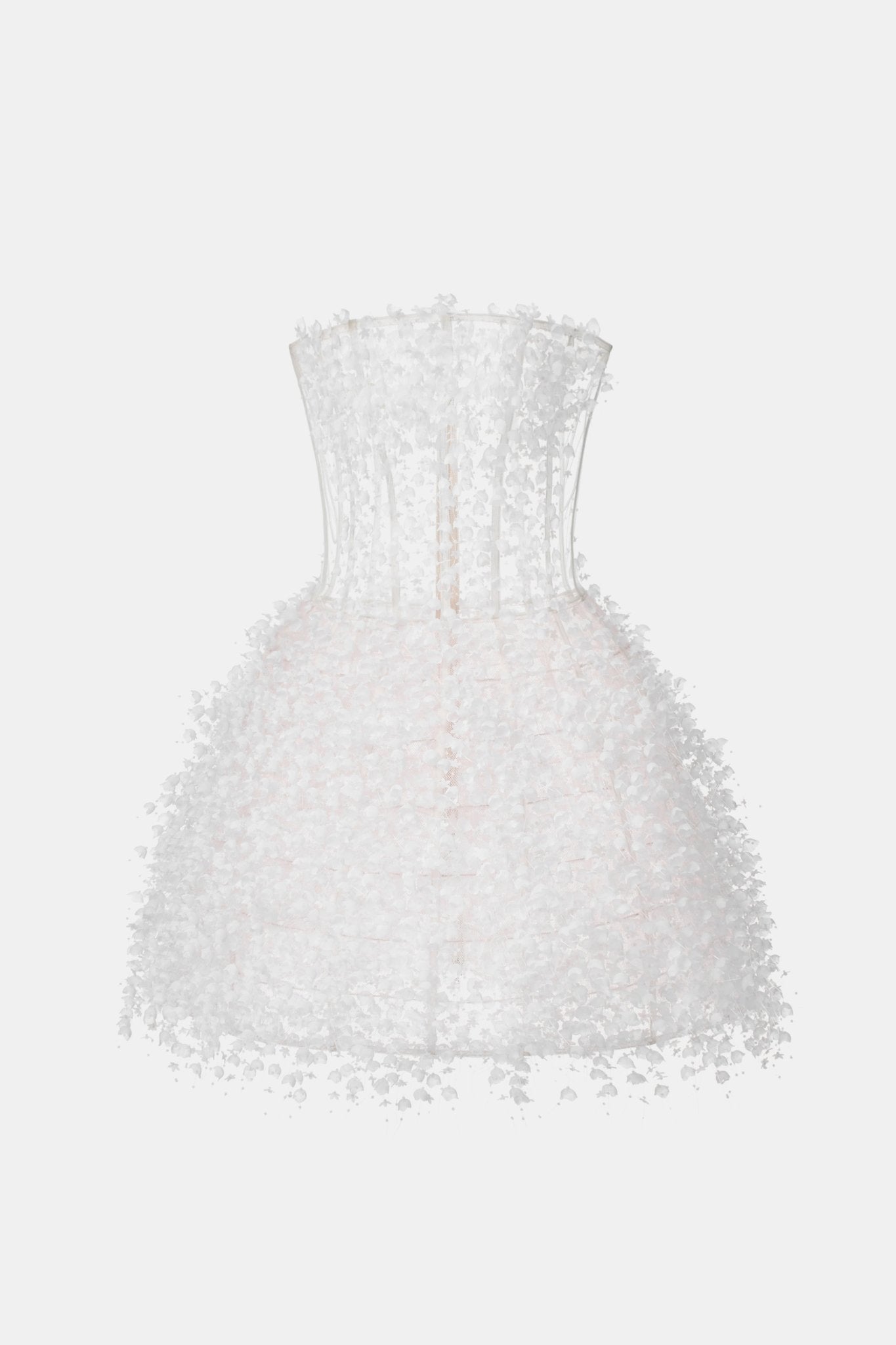 Ivory Flowers Mini Dress XS