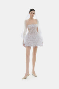 Ivory Flowers Mini Dress - Montsand