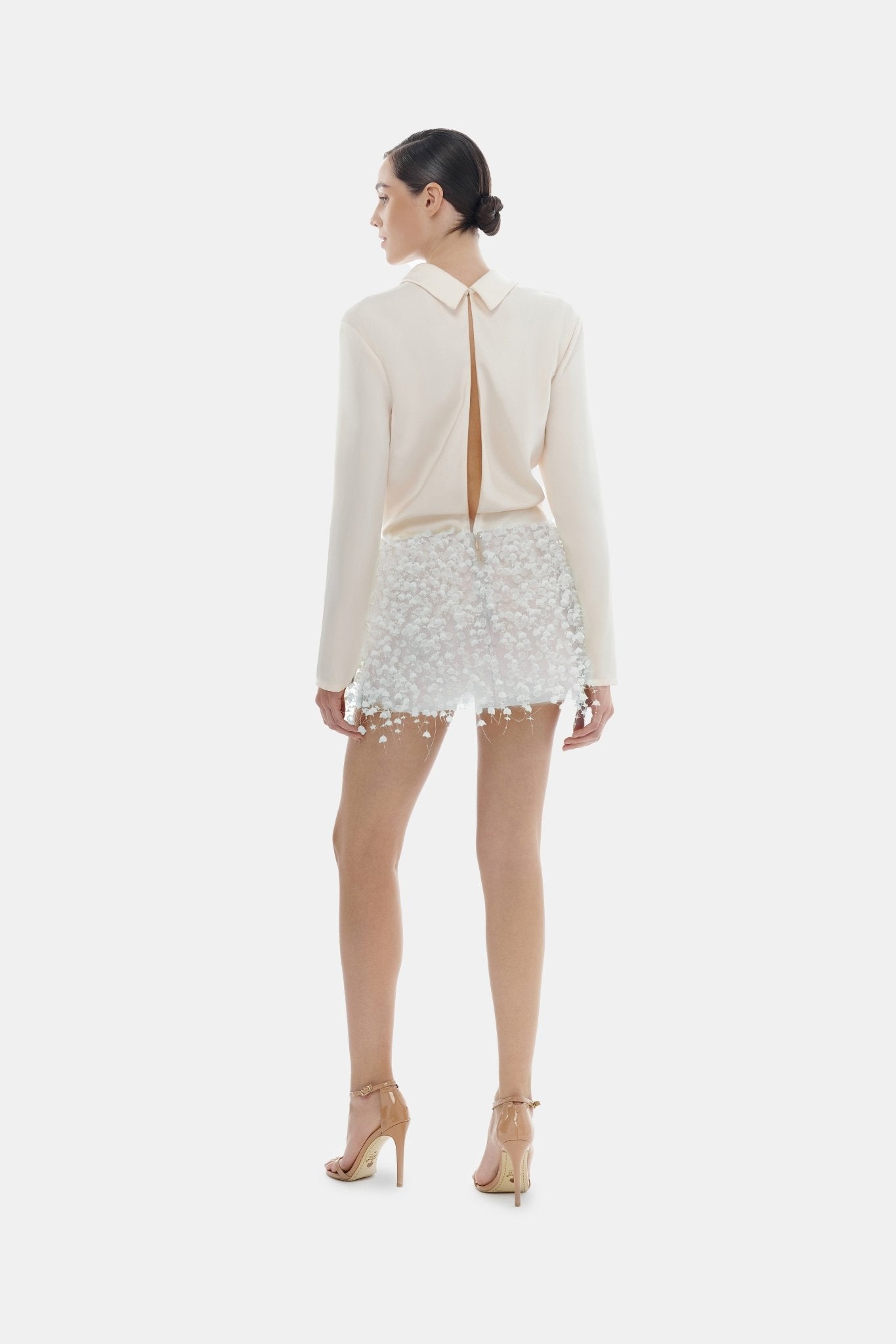 Ivory Flowers Mini Skirt - Montsand