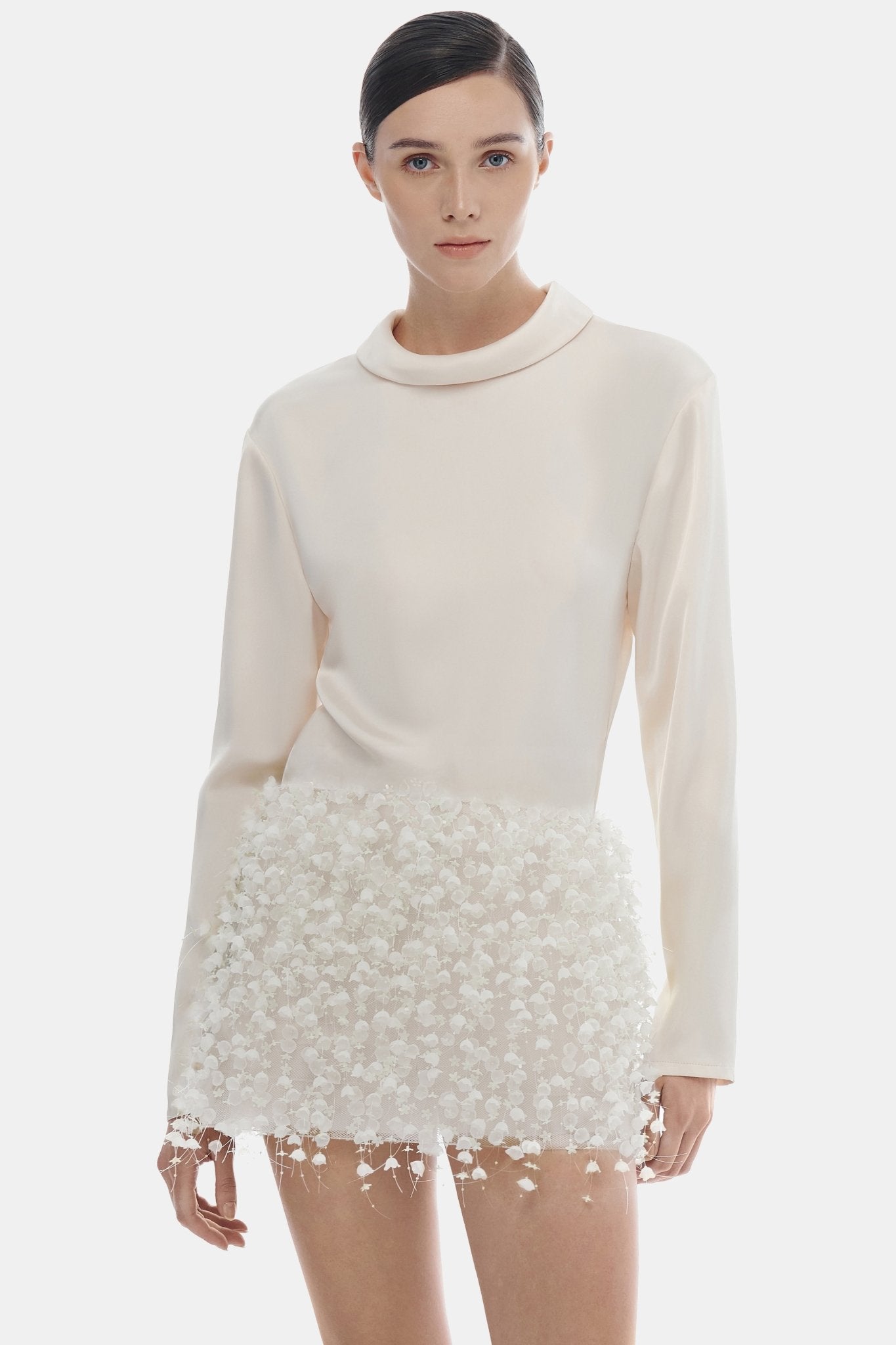 Ivory Flowers Mini Skirt - Montsand