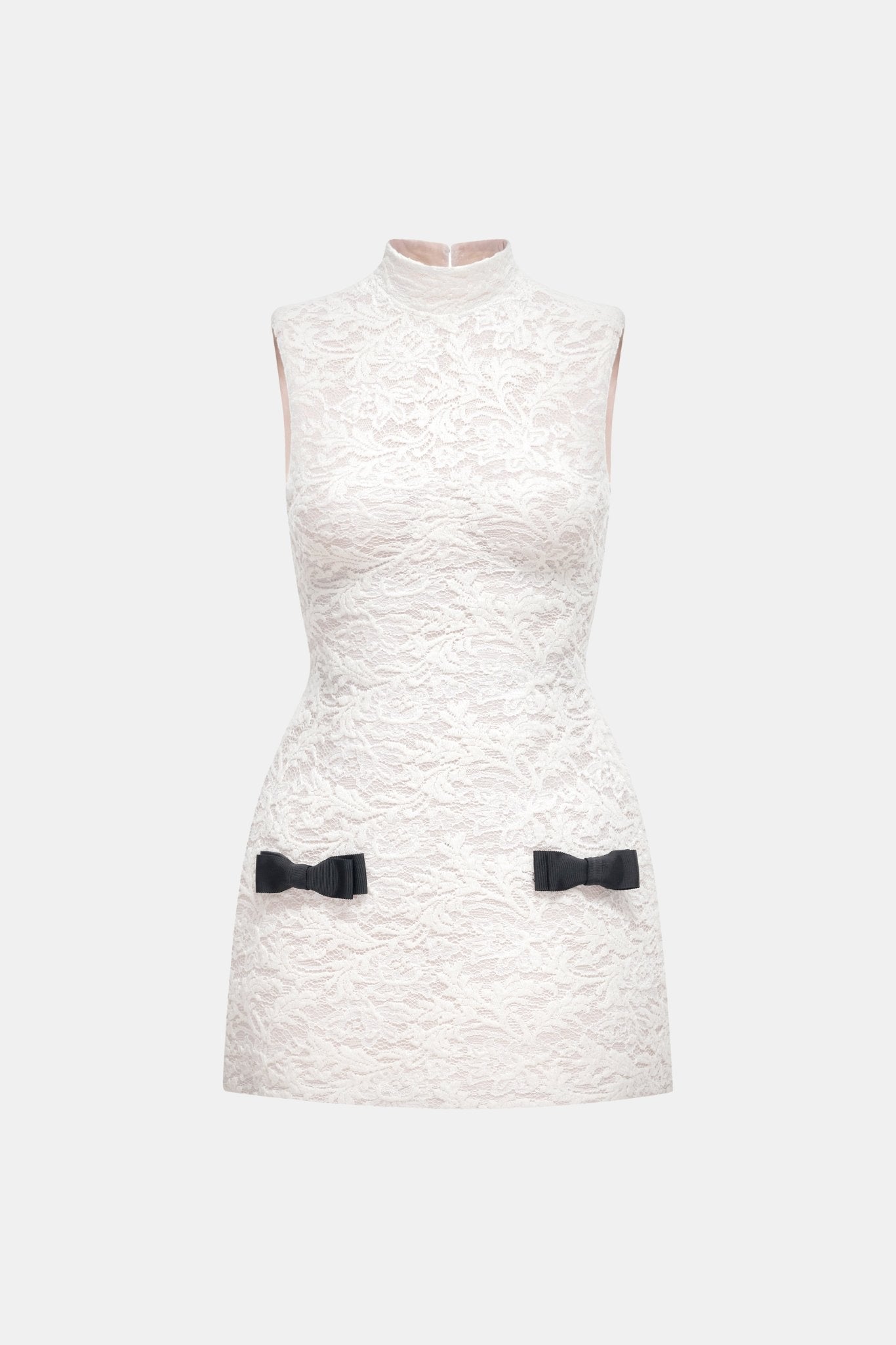 Ivory High Neck Bow Dress XXL