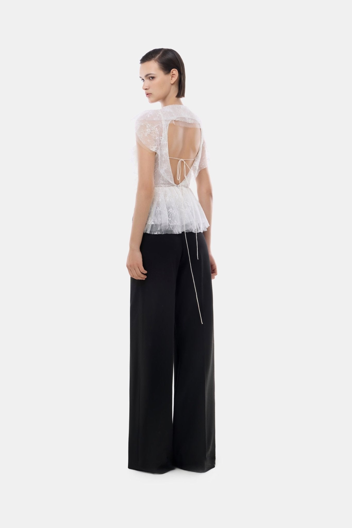 Ivory Lace Flounce Top - Montsand