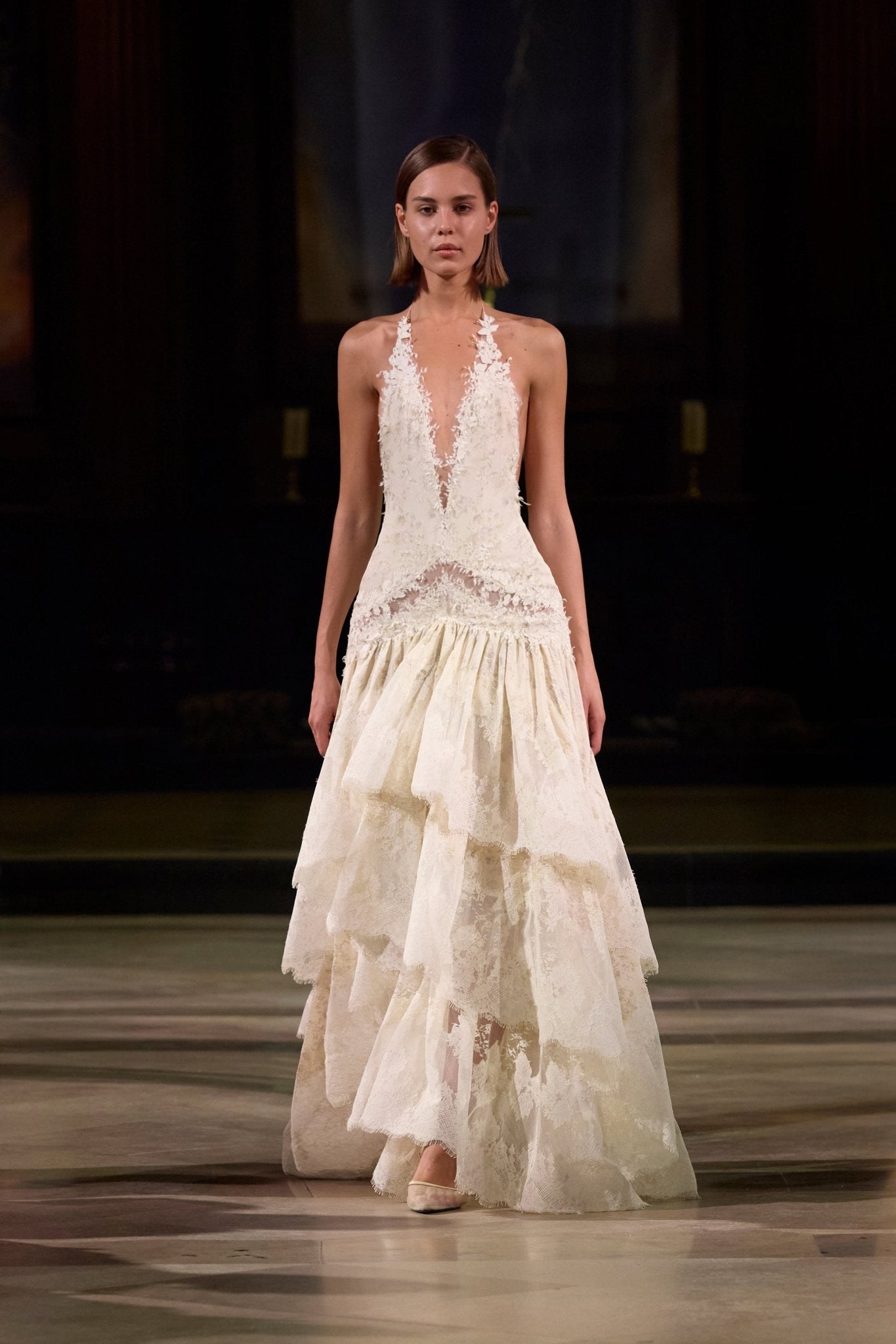 Ivory Lace Tiered Maxi Dress - Montsand