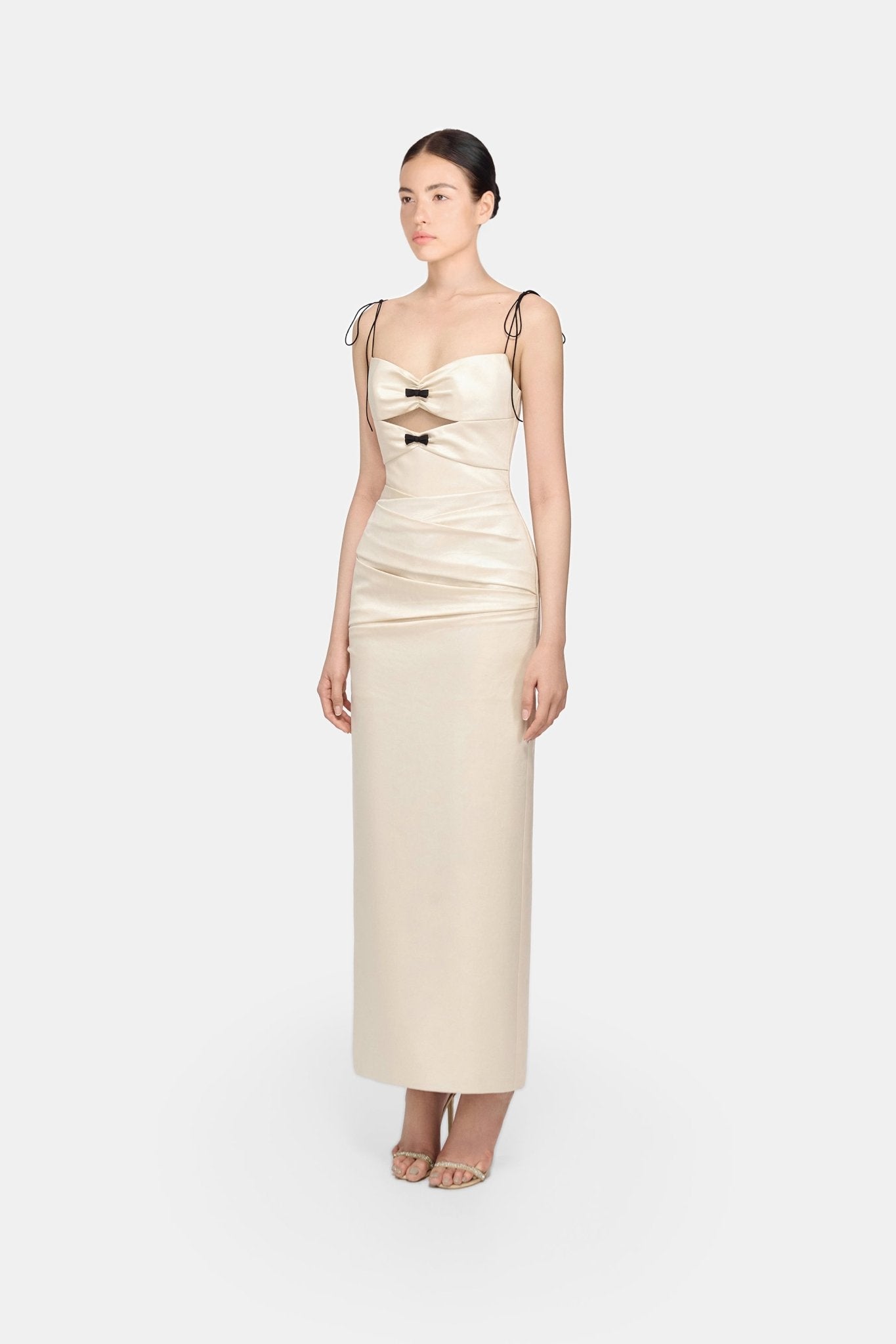 Ivory Leather Effect Dress - Montsand