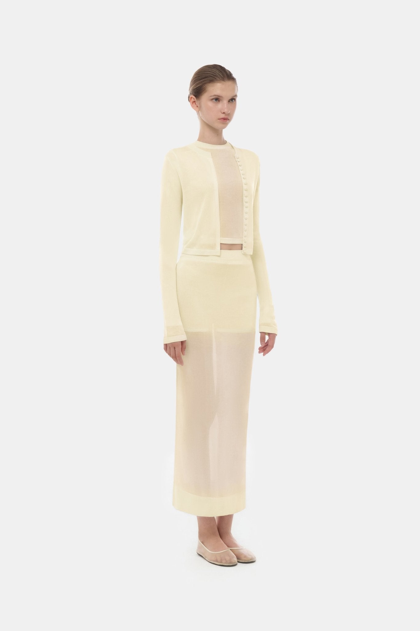 Ivory Button-Up Crop Cardigan – Montsand
