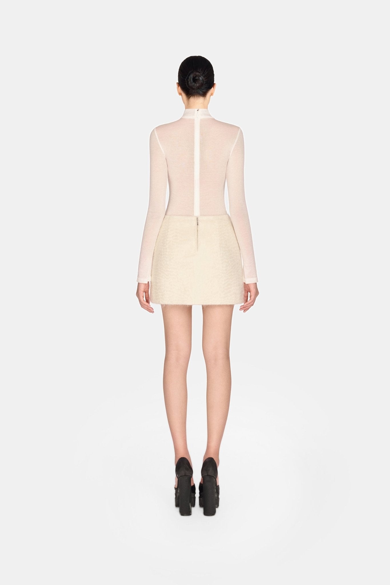 Ivory Mohair Mini Skirt - Montsand
