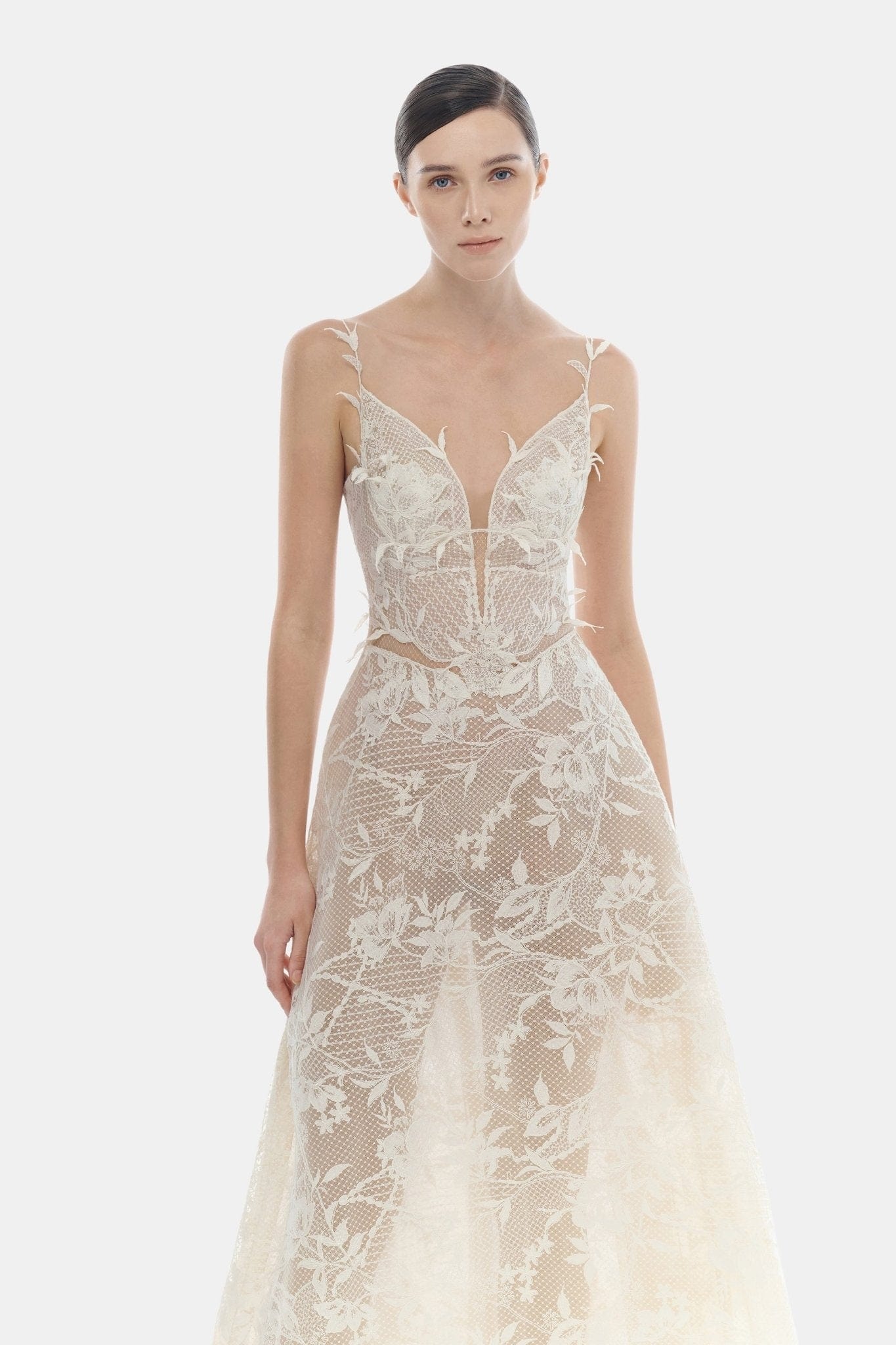 Ivory Strap Lace Dress - Montsand