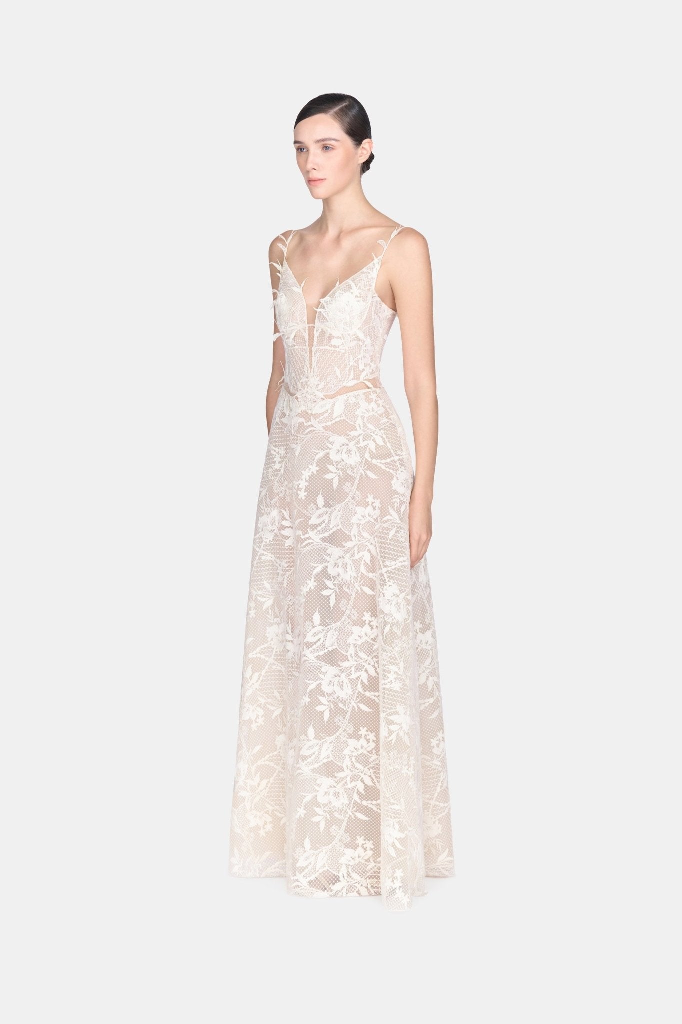 Ivory Strap Lace Dress - Montsand