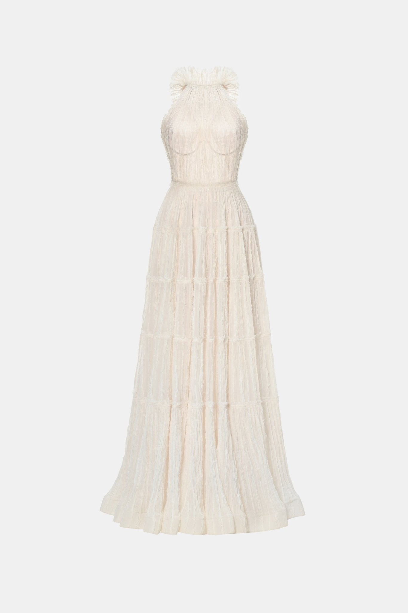 Ivory Tiered Halter Maxi Dress - Montsand